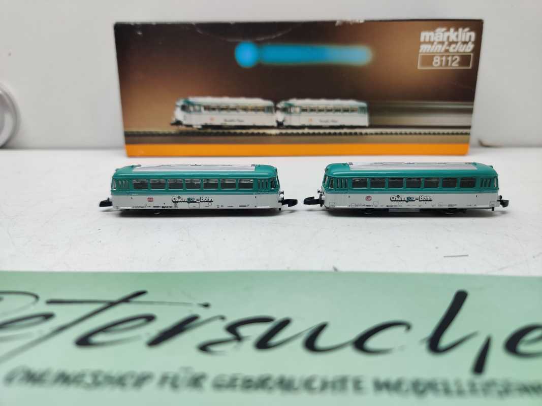 Märklin Z DC  8112 / zweiteiliges Dieseltriebzug-Set / "Schienenbus mit Steuerwagen" / DB / "Chiemgau-Bahn"/ Digital-Umbau / OVP