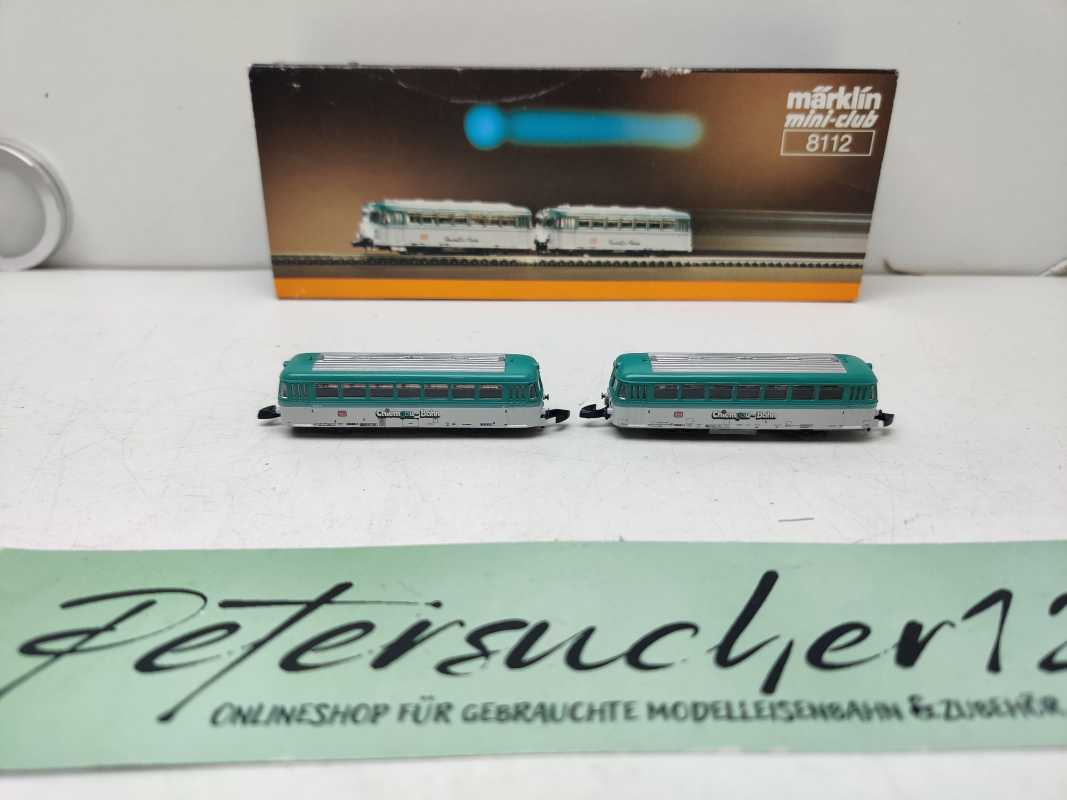 Märklin Z DC  8112 / zweiteiliges Dieseltriebzug-Set / "Schienenbus mit Steuerwagen" / DB / "Chiemgau-Bahn"/ Digital-Umbau / OVP