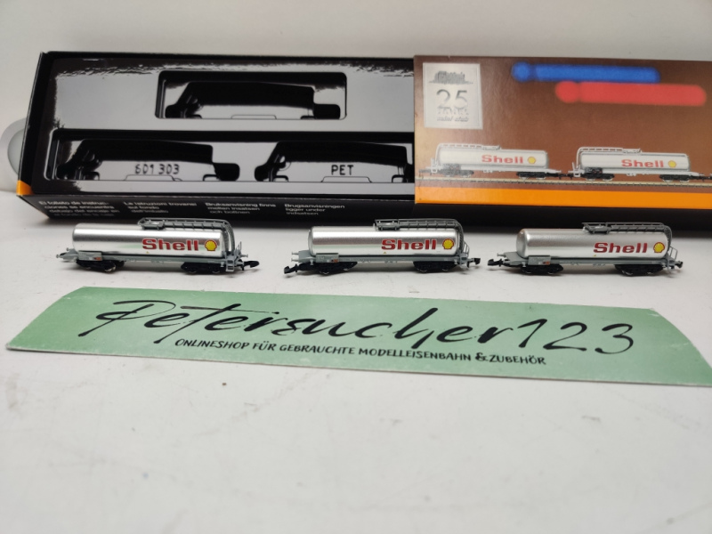 Märklin Z DC 82201 Güterwagen Set / 3 Kesselwagen Shell / SBB / E615 / OVP