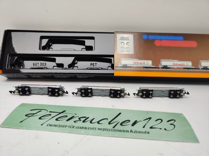 Märklin Z DC 82201 Güterwagen Set / 3 Kesselwagen Shell / SBB / E615 / OVP