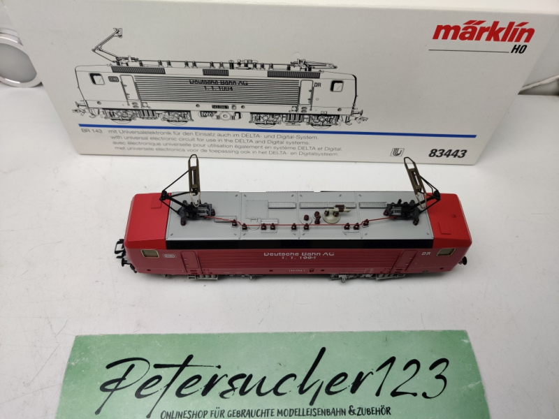 Märklin H0 AC 83443 / BR143 E-Lok / Rot / Delta-Digital / DR / OVP