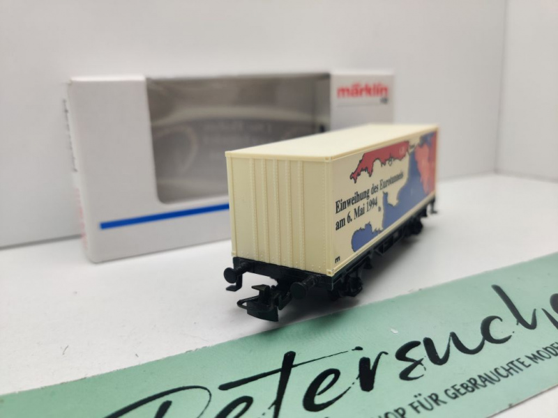 Märklin H0 AC 8 4580 Containertragwagen "Eurotunnel Eröffnung" SoMo'94 / OVP weiß