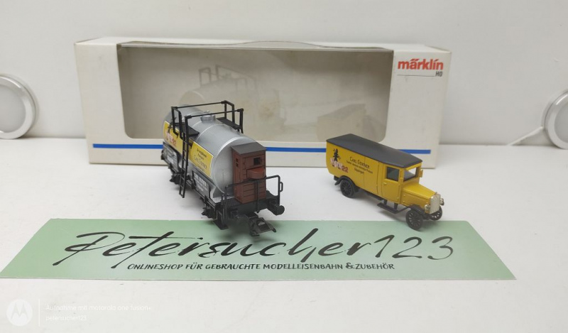 Märklin H0 84695 Kesselwagen mit Bremserhaus "Karl Gentner" + Auto / Museumswagen 1995 / OVP