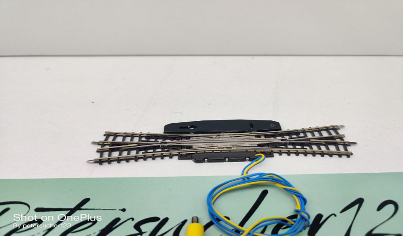 Märklin Mini-Club Z DC 8560 elektr.magn. Dopp Kreuzungsweiche / L 112,8 mm / aus Start-Set