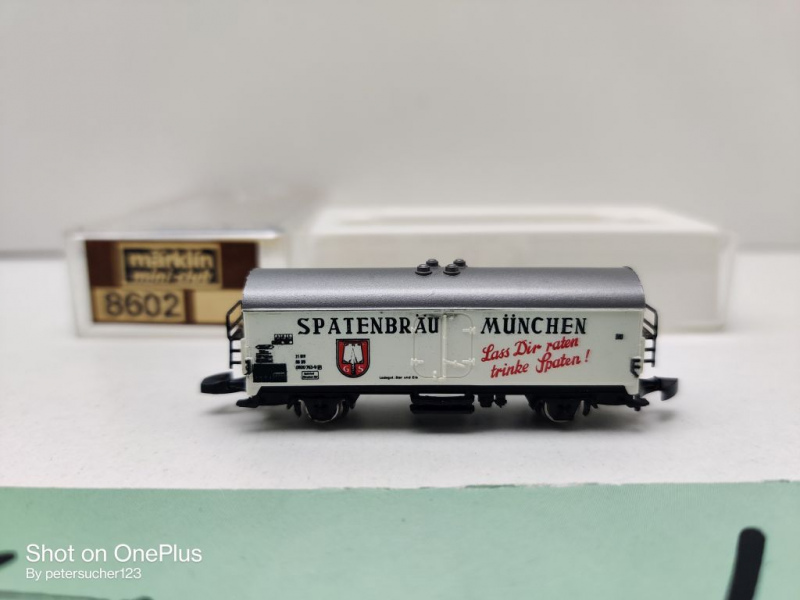 Märklin Z DC 8602 Bierwagen "Spatenbräu München" / Ichqrs377 / Privat / OVP