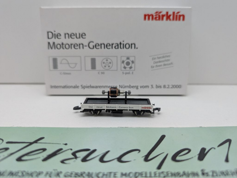 Märklin Z DC 8615.2000.01 Niederbordwag. "neue Motoren Gen." / Messe NBG '00 / OVP