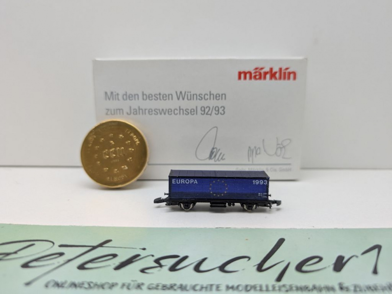 Märklin Z DC 8615.1992.90 Containerwagen "Europa 93" / Jahresw. 92/93 / DB / OVP