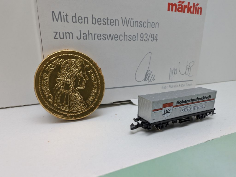 Märklin Z DC 8615.1993.90 Containerwagen "Göppingen" / Jahresw. 93/94 / OVP