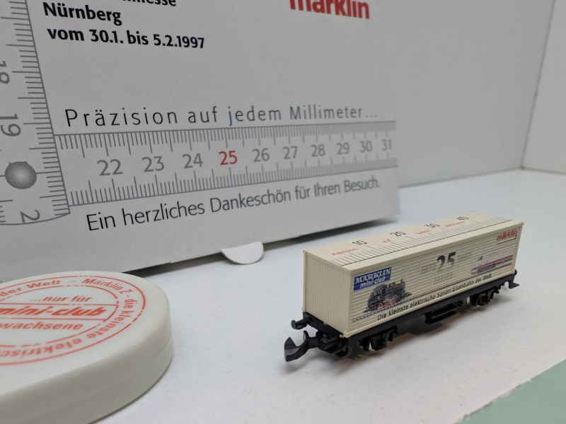 Märklin Z DC 8615s1997 Containerwagen "25 J int.Spielw.messe" / Messe NBG '97 / OVP