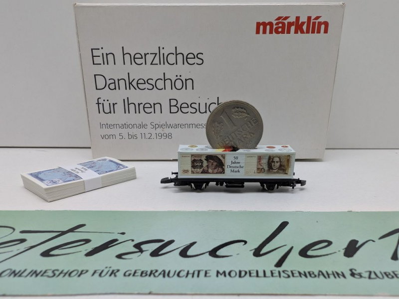 Märklin Z DC 8615s1998 Containerwagen "50J Deutsche Mark" / Messe NBG '98 / OVP