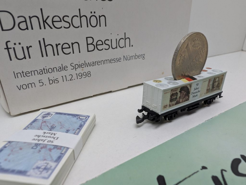 Märklin Z DC 8615s1998 Containerwagen "50J Deutsche Mark" / Messe NBG '98 / OVP