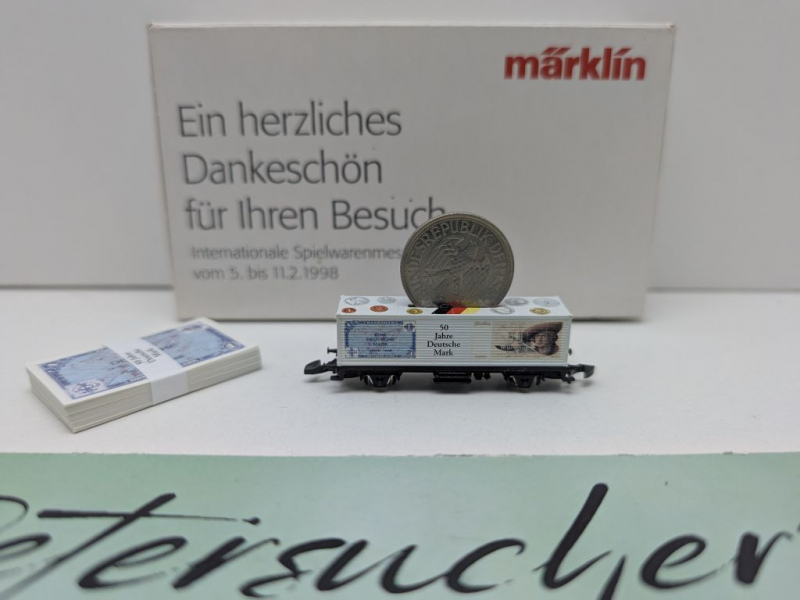 Märklin Z DC 8615s1998 Containerwagen "50J Deutsche Mark" / Messe NBG '98 / OVP