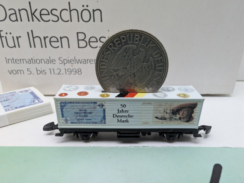 Märklin Z DC 8615s1998 Containerwagen "50J Deutsche Mark" / Messe NBG '98 / OVP