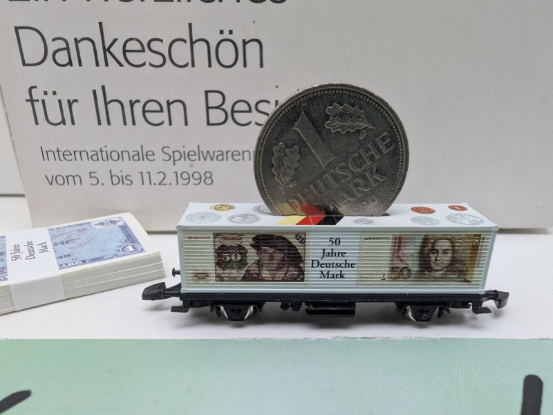 Märklin Z DC 8615s1998 Containerwagen "50J Deutsche Mark" / Messe NBG '98 / OVP