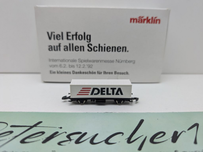 Märklin Z DC 8617 Containerwagen "Delta" / Messe NBG '92 / OVP