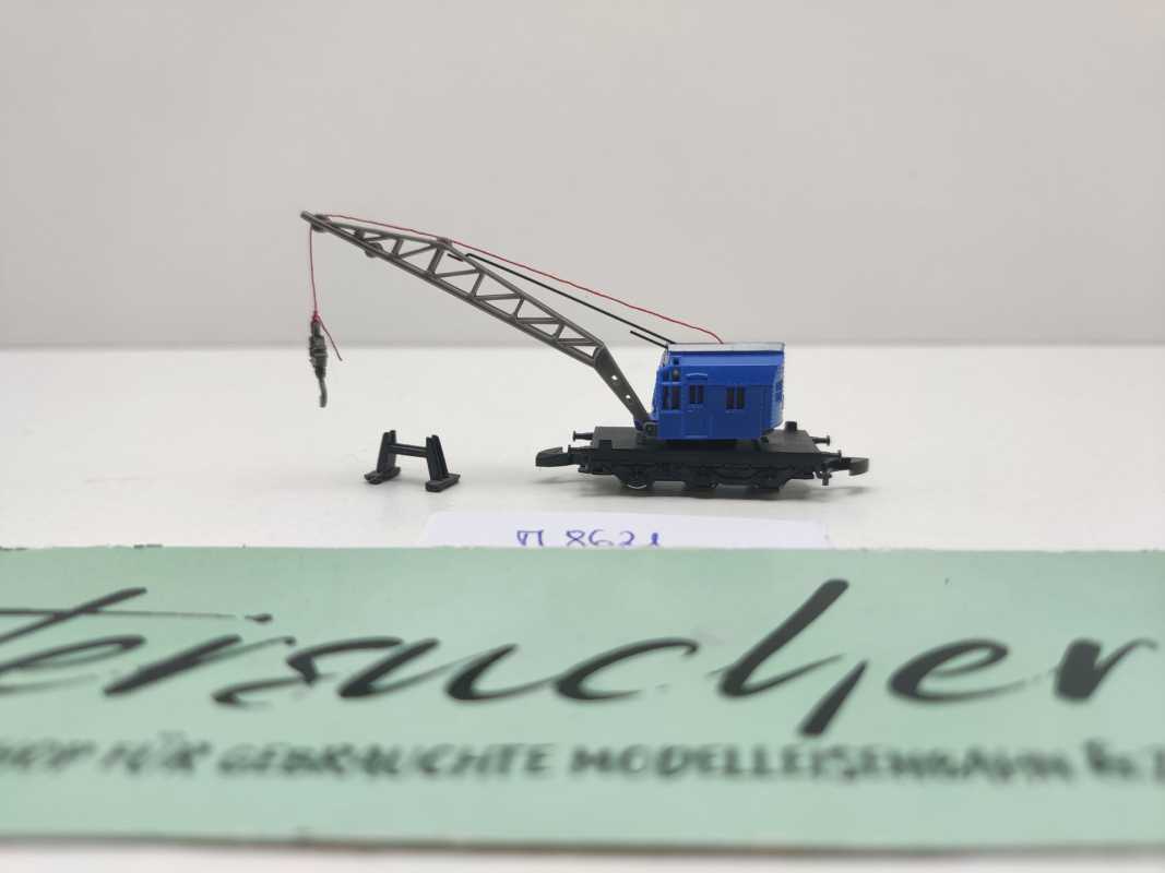 Märklin Z DC 8621 Kranwagen inkl. Stützbock / Kranhaus drehbar / Krupp Ardelt
