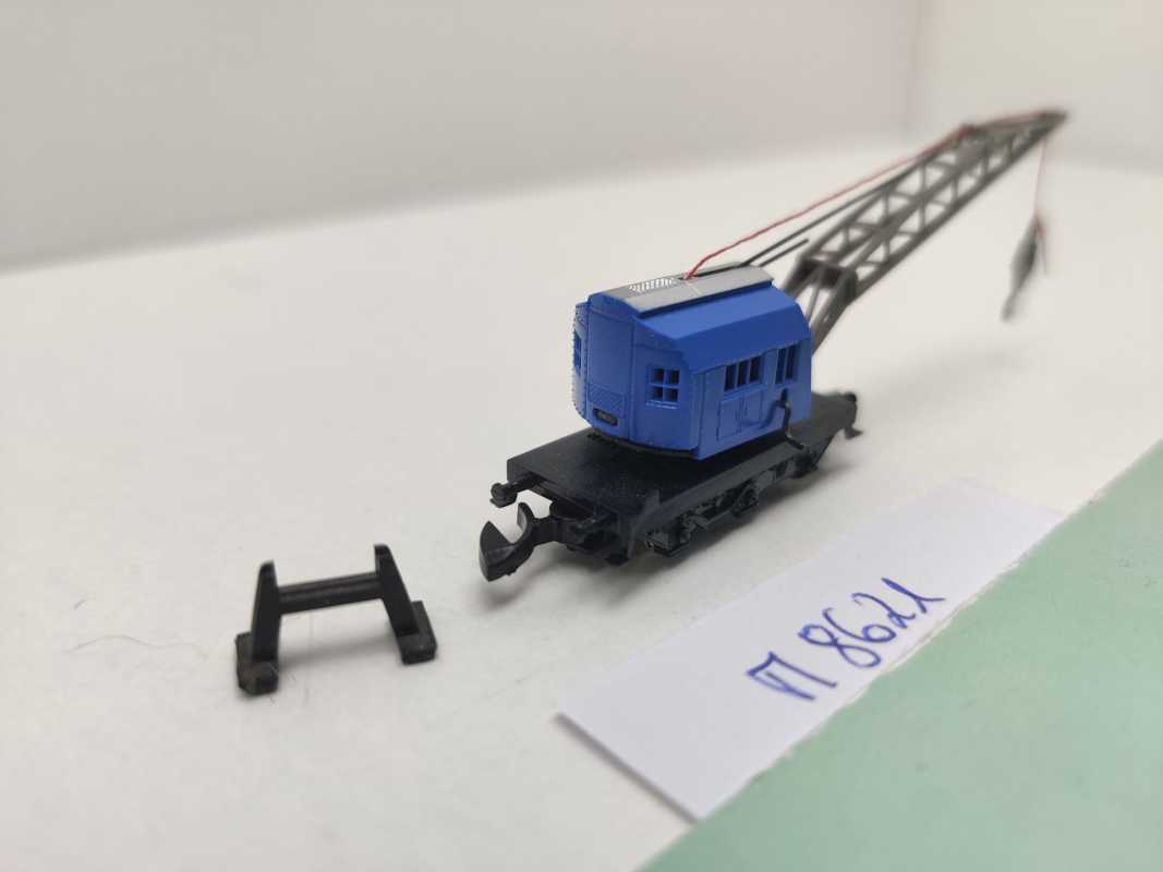 Märklin Z DC 8621 Kranwagen inkl. Stützbock / Kranhaus drehbar / Krupp Ardelt