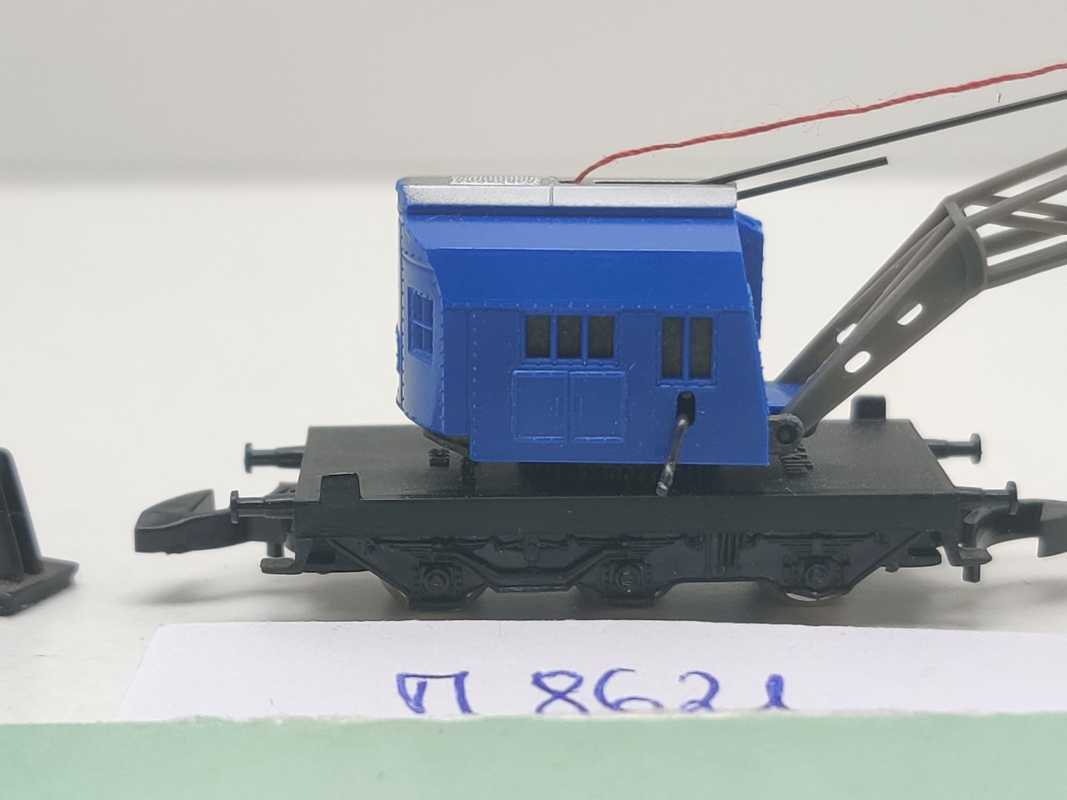 Märklin Z DC 8621 Kranwagen inkl. Stützbock / Kranhaus drehbar / Krupp Ardelt
