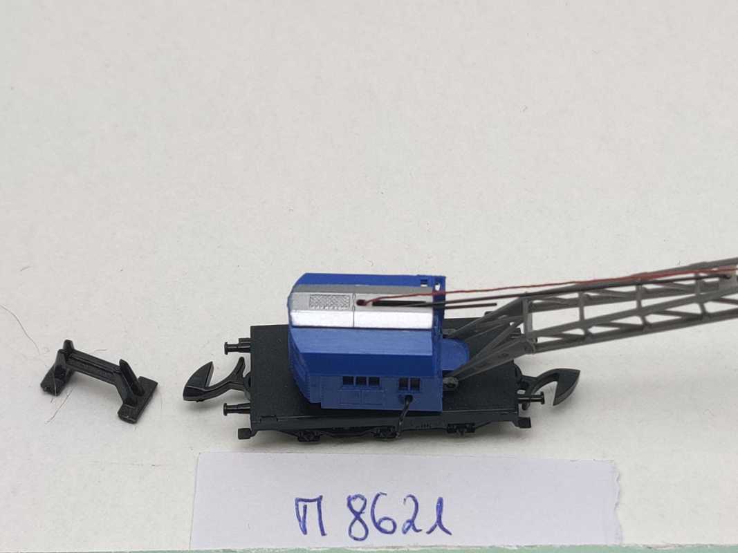 Märklin Z DC 8621 Kranwagen inkl. Stützbock / Kranhaus drehbar / Krupp Ardelt