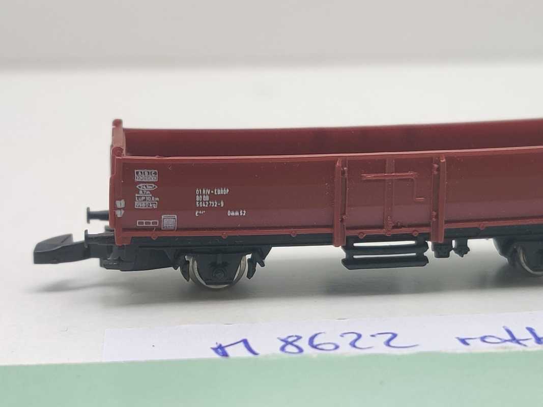 Märklin Z DC 8622 offener Güterwagen E 037 (Omm 52) / rotbraun / DB