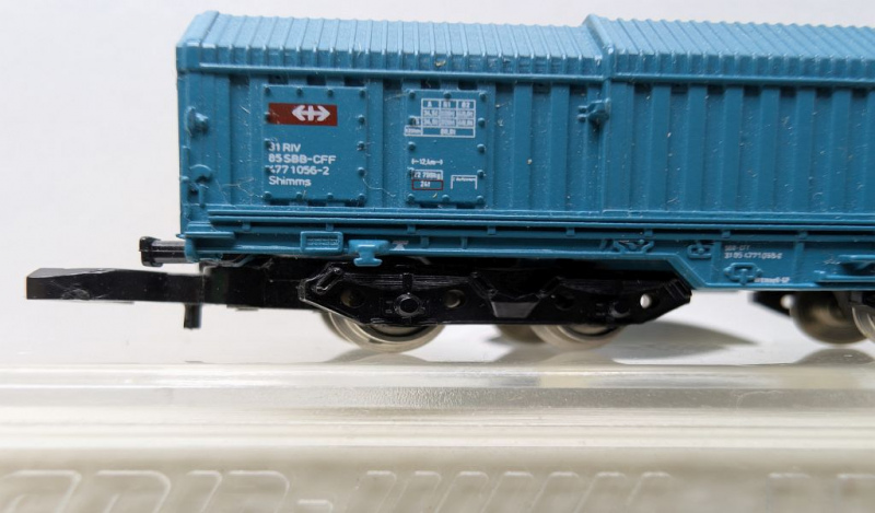 Märklin Z DC 8653 Drehgestellwagen m Teleskophauben / Shimms / SBB / OVP
