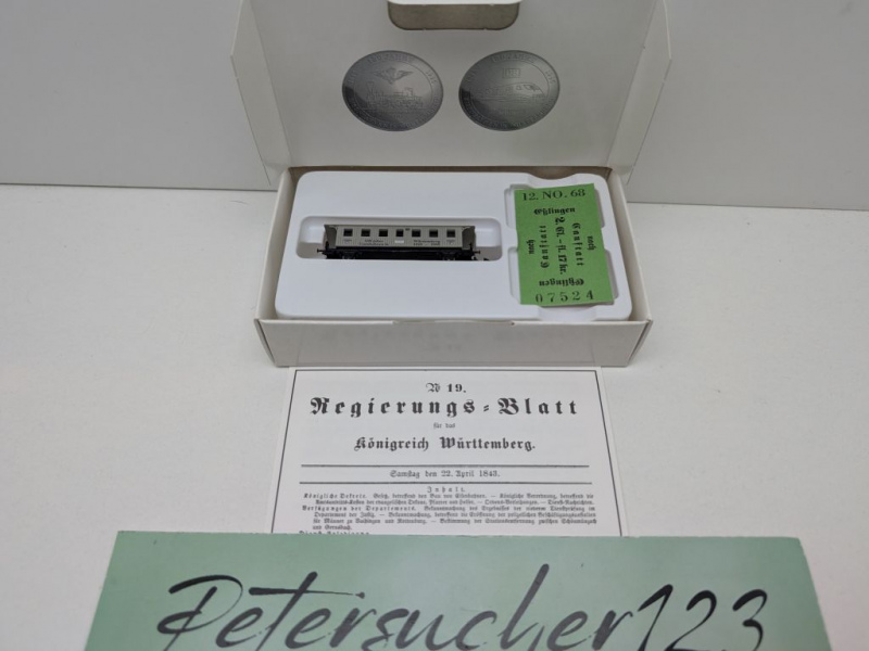 Märklin Z DC 8700.1995.01 Personenwagen "150 J Eisenb. Württ." / Messe NBG '95 / OVP