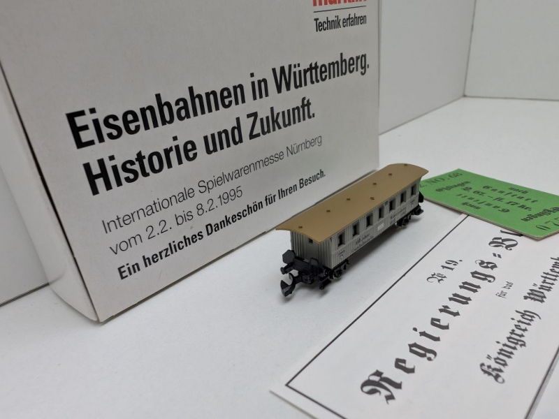 Märklin Z DC 8700.1995.01 Personenwagen "150 J Eisenb. Württ." / Messe NBG '95 / OVP