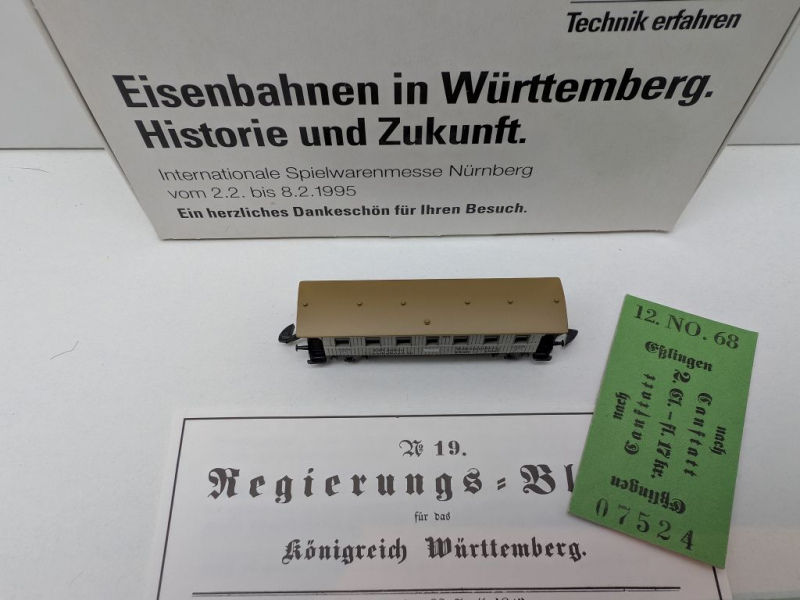 Märklin Z DC 8700.1995.01 Personenwagen "150 J Eisenb. Württ." / Messe NBG '95 / OVP
