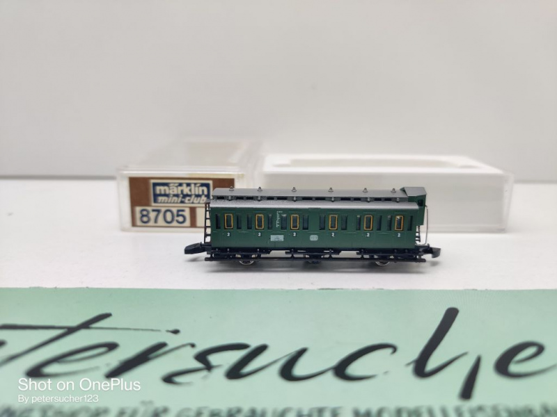 Märklin Z DC 8705 D-Zug Abteilwagen m Brmshs / 2.Kl. / B3pr03 / DB / OVP