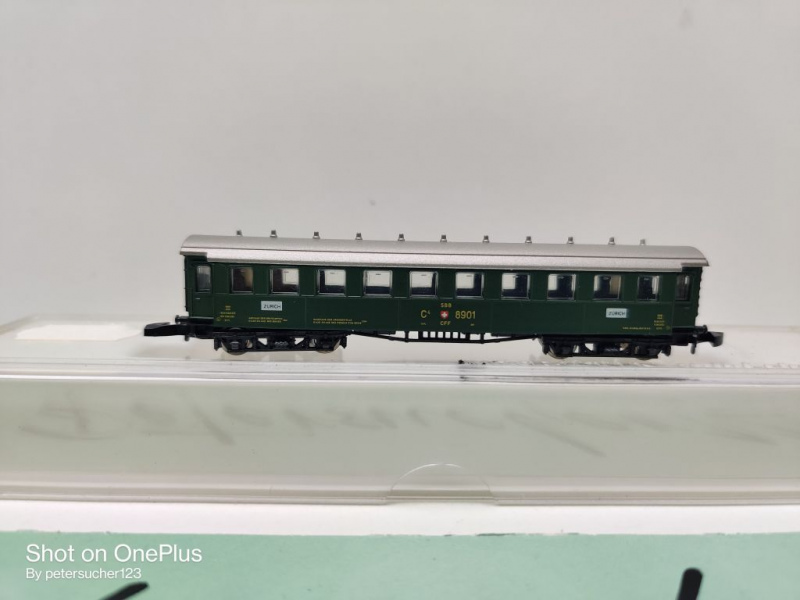 Märklin Z DC 8748 D-Zug Wagen 3.Kl. C4ü / SBB / OVP