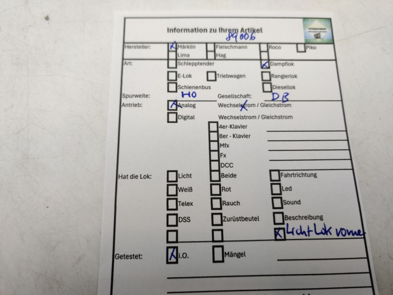 Märklin H0 AC BR89 006 Dampflok / Schwarz  / DB / Analog