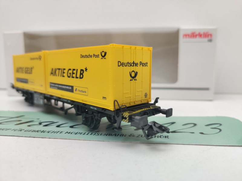 Märklin H0 AC 94084 Containertragwg "Aktie gelb" Lgjs573 PMS63-02 / NEM / DB / OVP