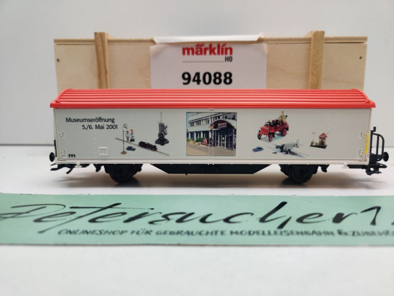 Märklin H0 AC 94088 Schiebewandwagen "Museumseröff.'01" / NEM / GMG / OVP Holz