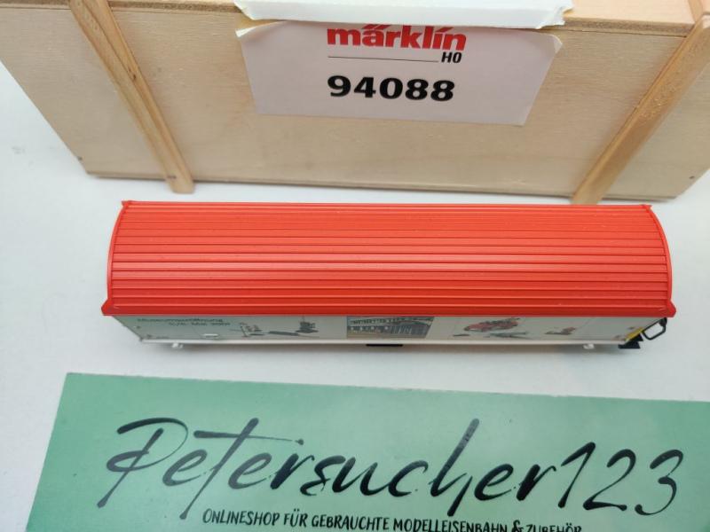 Märklin H0 AC 94088 Schiebewandwagen "Museumseröff.'01" / NEM / GMG / OVP Holz