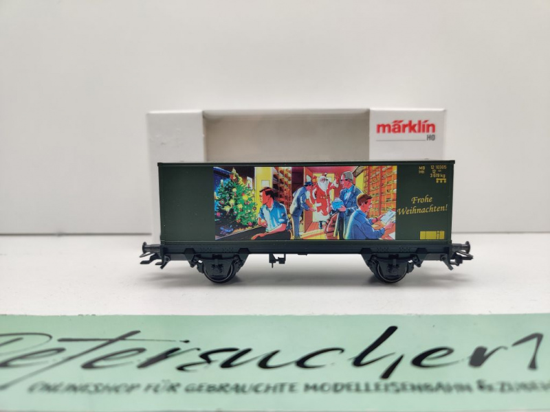 Märklin H0 AC 94103 PMS61-06 Containerwagen "Weihnachten'01" / NEM / OVP weiß