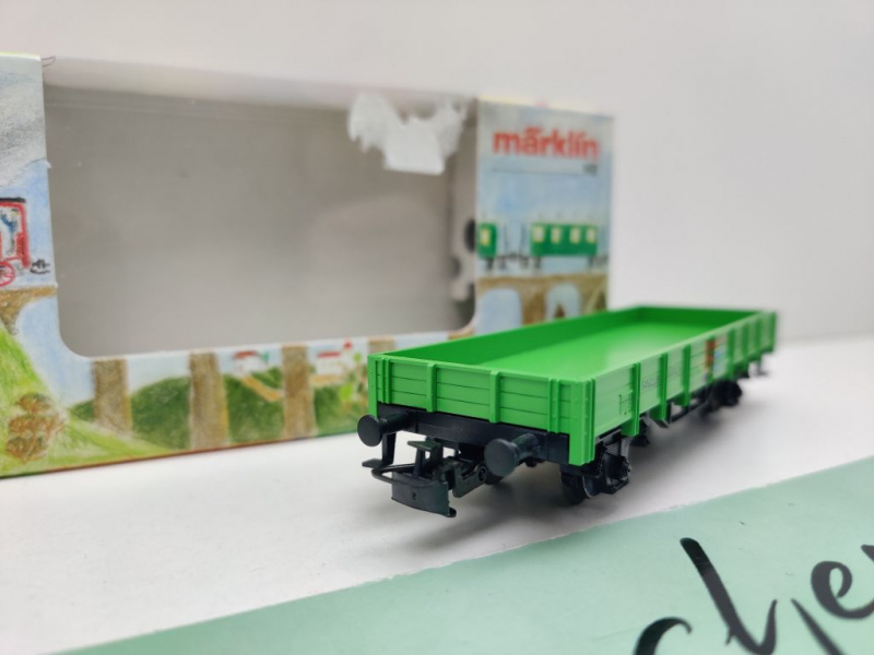 Märklin H0 AC 94110 Niederbordwagen "1.FC Märklin'01" & 2 Unimog / OVP bunt
