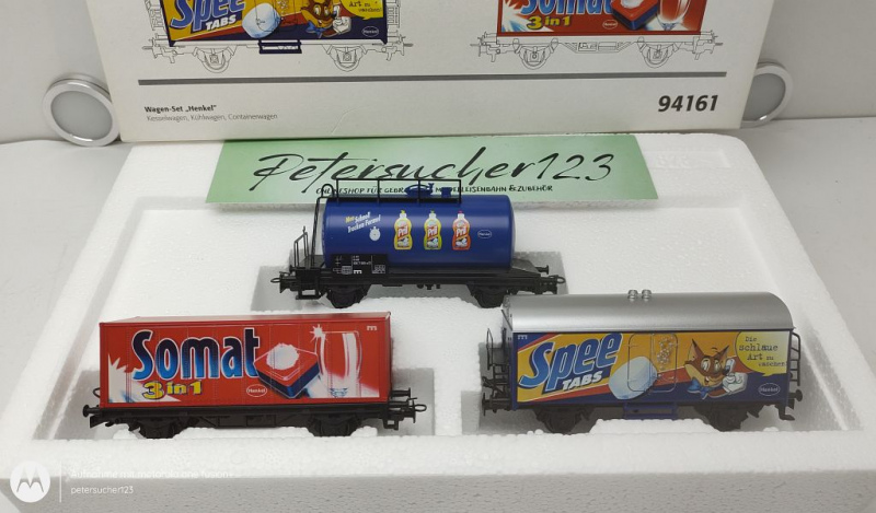 Märklin H0 AC 94161 Wagen-Set "Henkel" / DB / OVP weiß