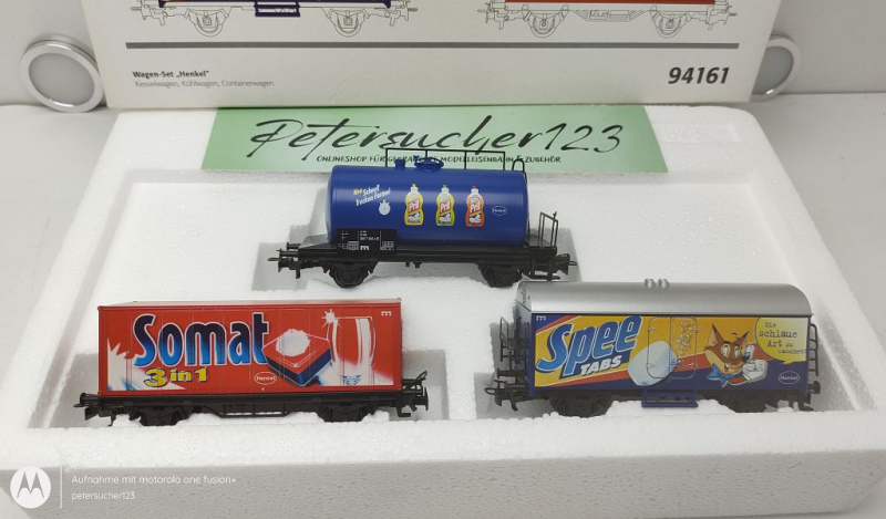 Märklin H0 AC 94161 Wagen-Set "Henkel" / DB / OVP weiß