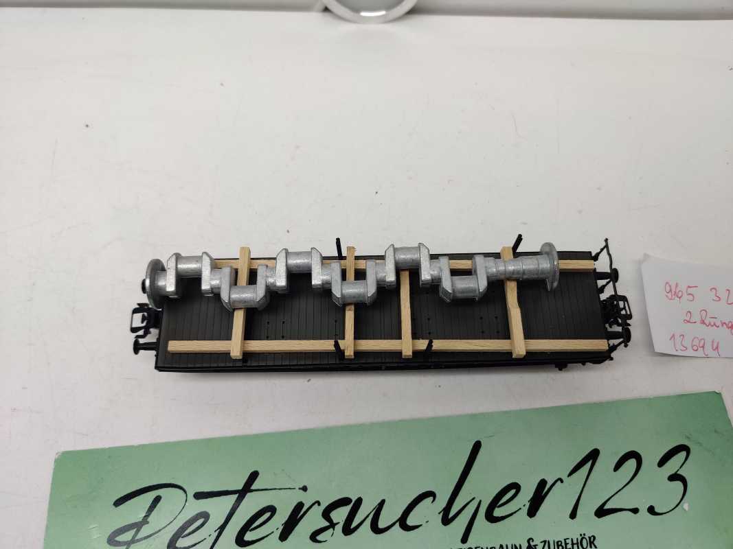 Märklin H0 AC 48675 / 965 323 / 6-Achser Schwerlastwagen / mit Ladegut Welle / NEM / DB