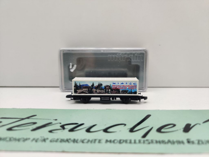 Märklin Z DC 98079 Containerwagen "MiniaturWunderl. Schweiz" Werbewagen 2007 / OVP
