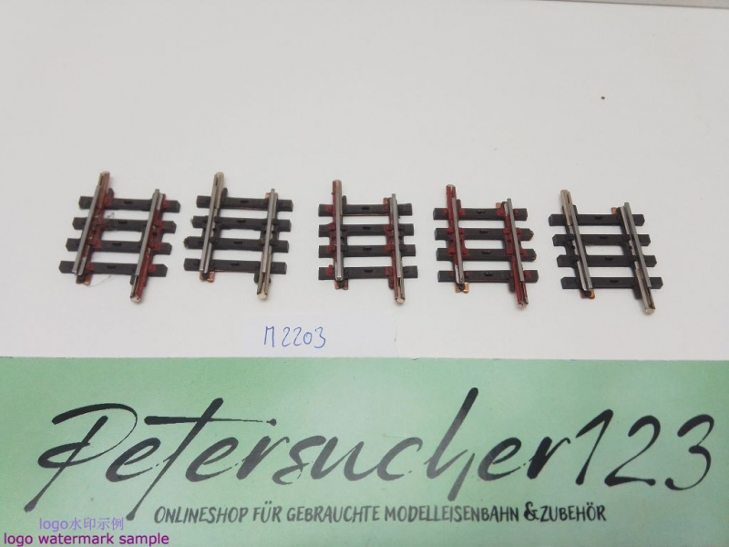 Märklin H0 AC 2203 5x Gerades K-Gleis / 1/6 = 30 mm / Farbe