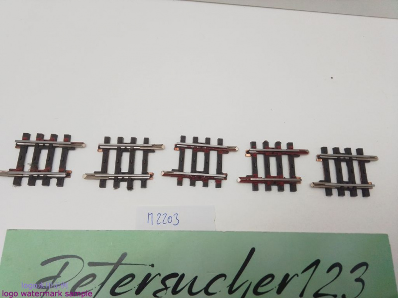 Märklin H0 AC 2203 5x Gerades K-Gleis / 1/6 = 30 mm / Farbe