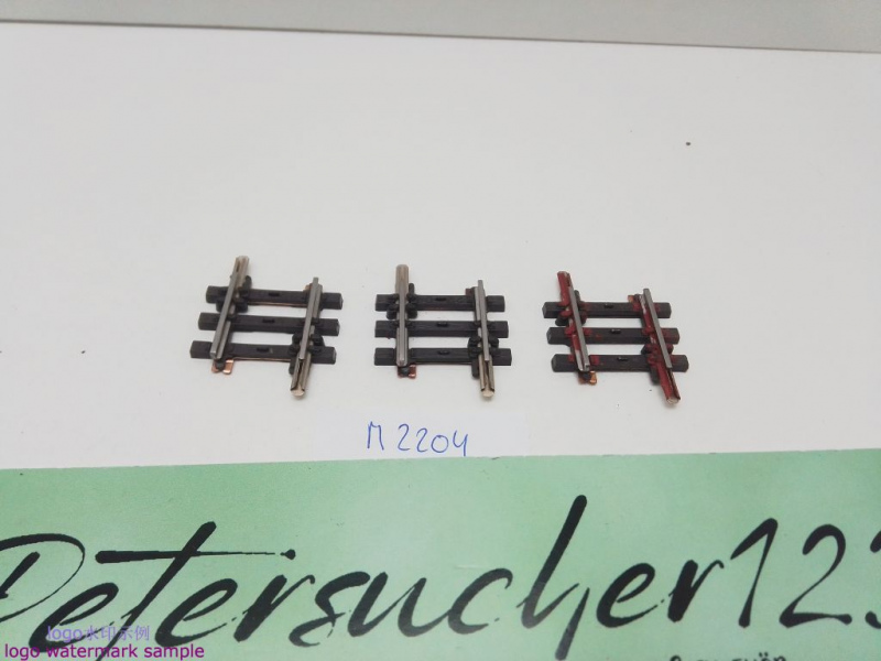Märklin H0 AC 2204 3x Gerades K-Gleis / 1/8 = 22,5 mm / Farbe