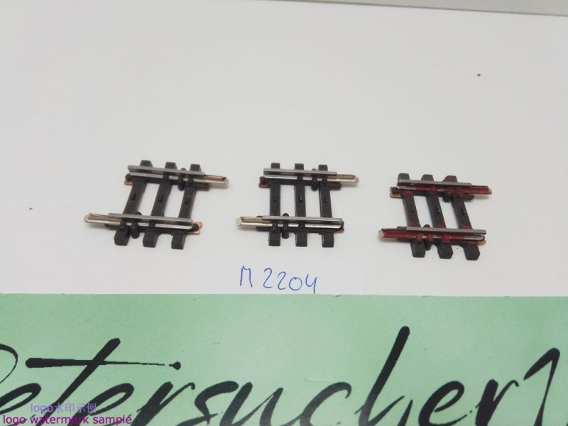Märklin H0 AC 2204 3x Gerades K-Gleis / 1/8 = 22,5 mm / Farbe