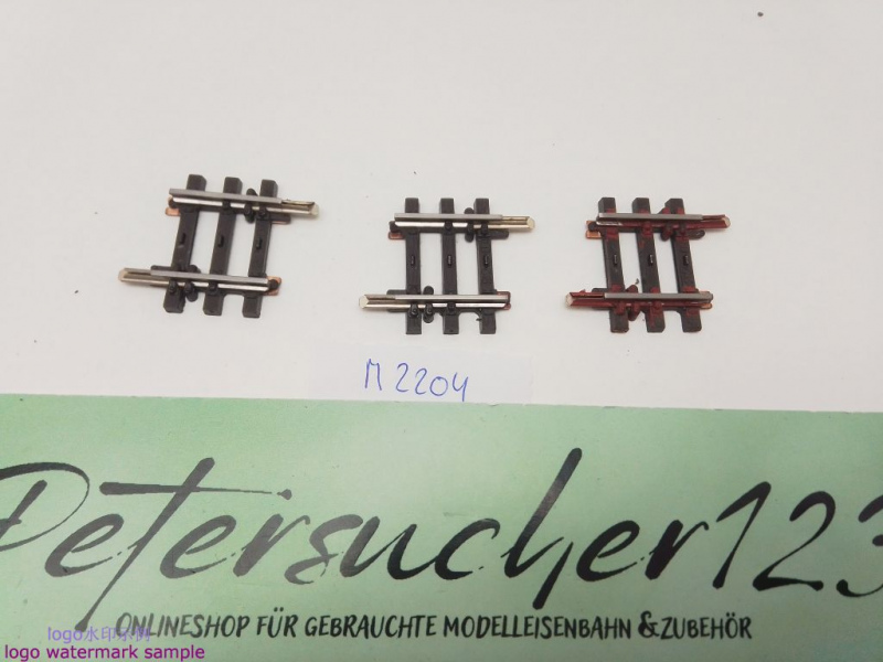 Märklin H0 AC 2204 3x Gerades K-Gleis / 1/8 = 22,5 mm / Farbe