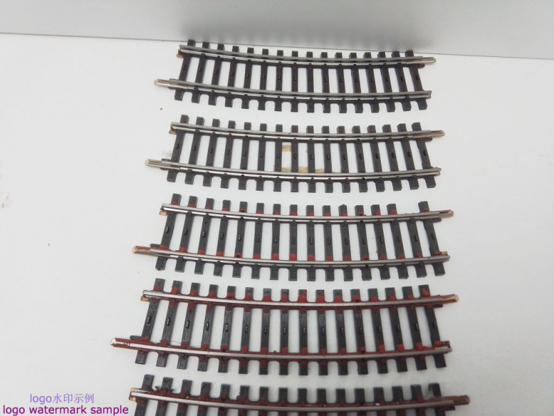 Märklin H0 AC 2233 5x gebogenes K-Gleis / R 424,6 / 15° = 1/2  / Kleber, Farbe, Rost