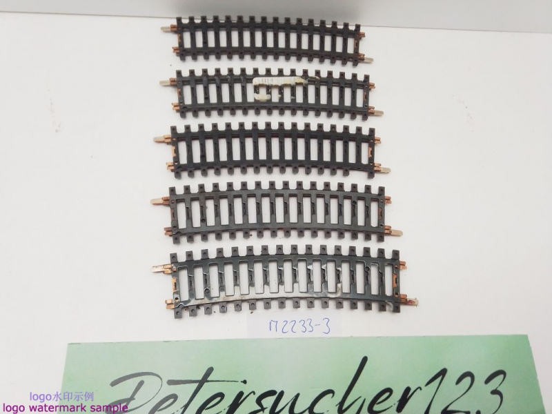Märklin H0 AC 2233 5x gebogenes K-Gleis / R 424,6 / 15° = 1/2  / Kleber, Farbe, Rost