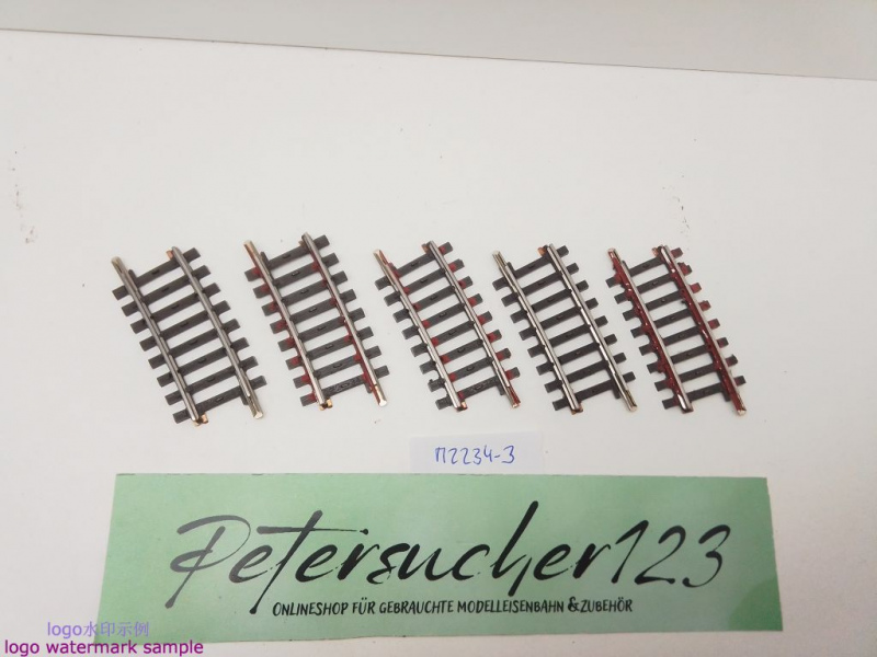 Märklin H0 AC 2234 5x gebogenes K-Gleis / R 424,6 / 7° 30'= 1/4 / Kleber, Farbe, Rost