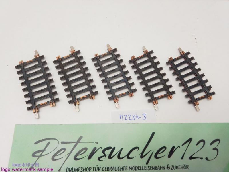 Märklin H0 AC 2234 5x gebogenes K-Gleis / R 424,6 / 7° 30'= 1/4 / Kleber, Farbe, Rost