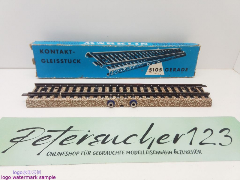 MÄRKLIN H0 AC 1 x 5105 gerades Kontaktgleis M-Gleis / 180 mm = 1/1 / OVP
